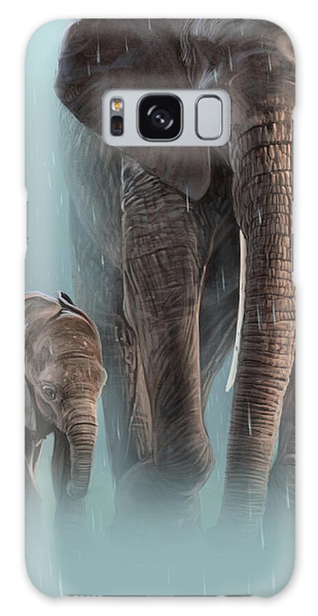 Elephant Galaxy Case featuring the digital art Mother and Child by Aaron Blaise