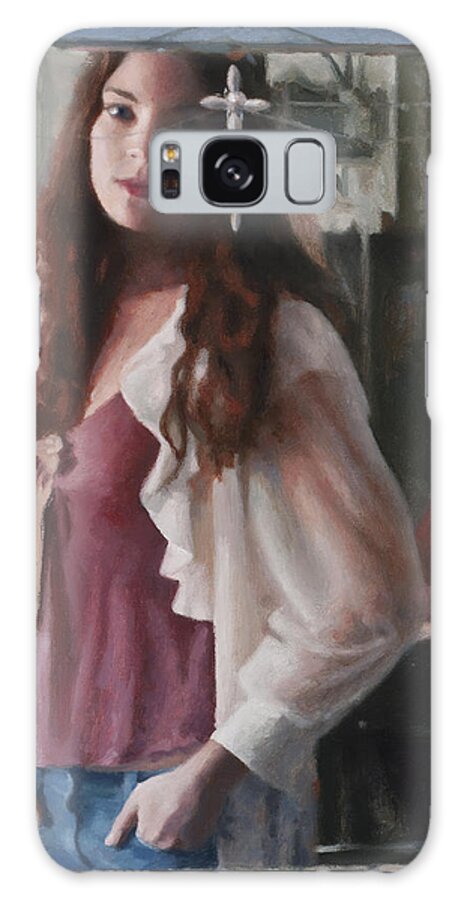 Togetherness Galaxy S8 Case featuring the painting Mother and Daughter by Charles Pompilius