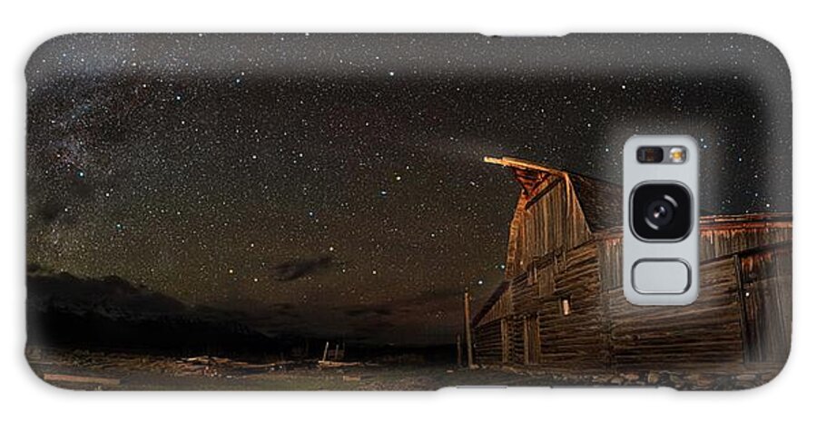 All Rights Reserved Galaxy Case featuring the photograph Moulton Barn Milky Way Panorama by Mike Berenson