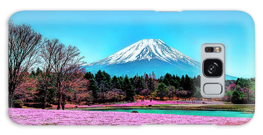 Tranquility Galaxy Case featuring the photograph Mount Fuji In Spring And Blue Sky by Michaël Ducloux