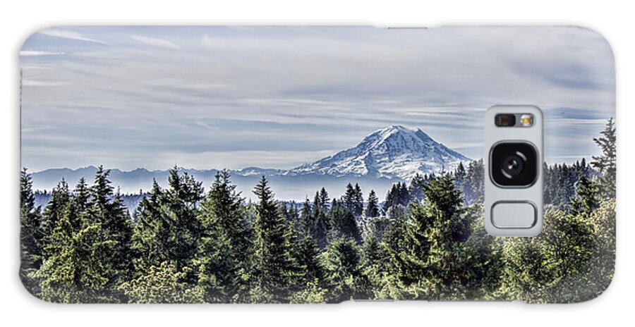 Mt. Ranier Galaxy Case featuring the photograph Mount Rainier in the Distance by Cathy Anderson