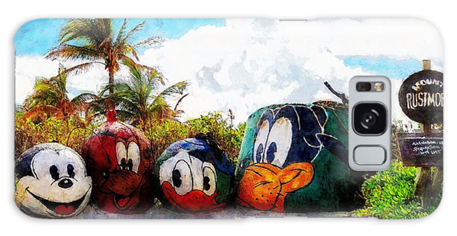 Disney Galaxy S8 Case featuring the painting Mount Rustmore Castaway Cay by Sandy MacGowan