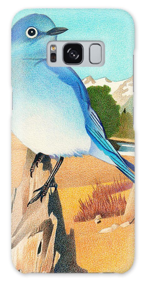 Art Galaxy Case featuring the drawing Mountain Bluebird by Dan Miller