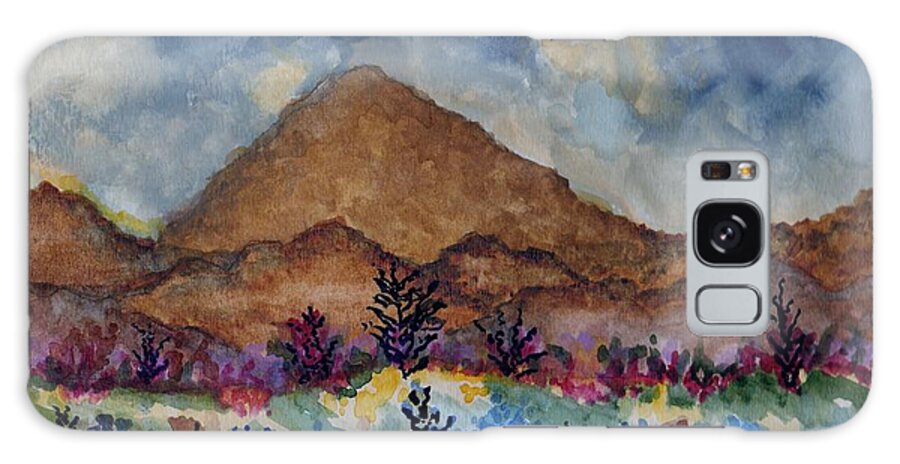 Mountains In The Desert Galaxy Case featuring the painting Mountain Desert Scene by Connie Valasco