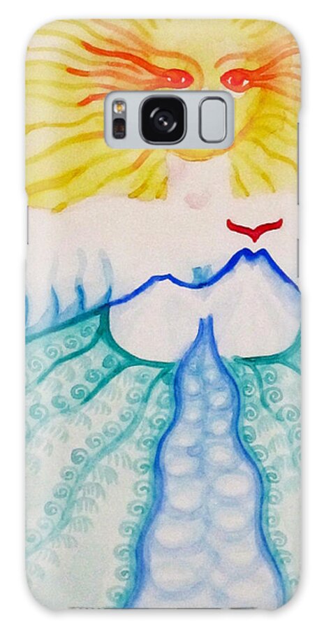 Mountain Galaxy Case featuring the painting Mountain Goddess by Ingrid Van Amsterdam