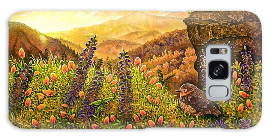 Mountains Galaxy Case featuring the painting Mountain Wildflowers by Michael Frank