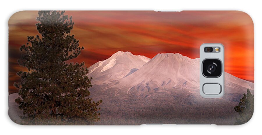 Mt Shasta Fire In The Skym Mountains Galaxy Case featuring the photograph Mt Shasta Fire in the Sky by Randall Branham