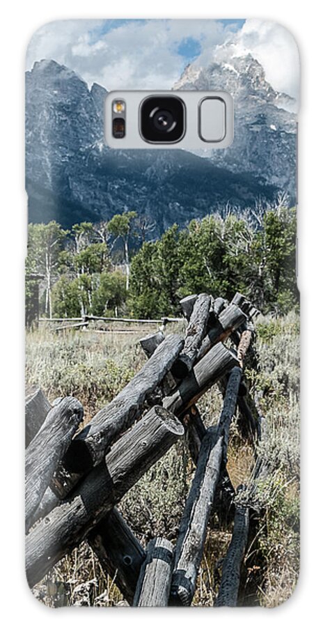 Grand Tetons Galaxy S8 Case featuring the photograph Mts. and Fence LAN 551 by Gordon Sarti