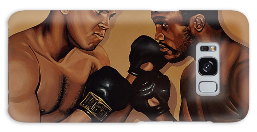Mohammed Ali Versus Joe Frazier Galaxy Case featuring the painting Muhammad Ali and Joe Frazier by Paul Meijering