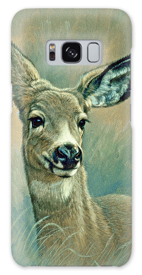 Wildlife Galaxy Case featuring the painting Muley Fawn at Six Months by Paul Krapf