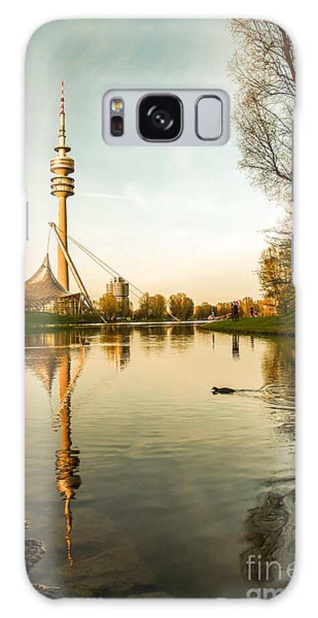 Architecture Galaxy Case featuring the photograph Munich - Olympiapark - Vintage by Hannes Cmarits