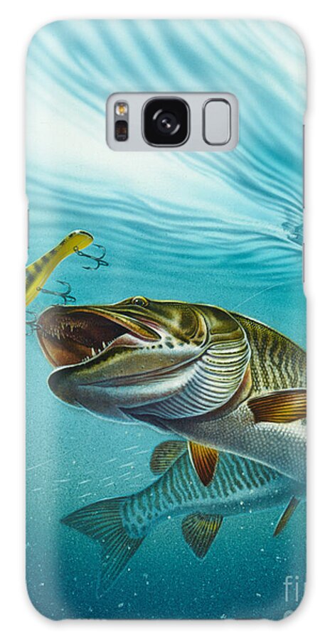 Jon Q Wright Galaxy Case featuring the painting Muskie Troll by JQ Licensing