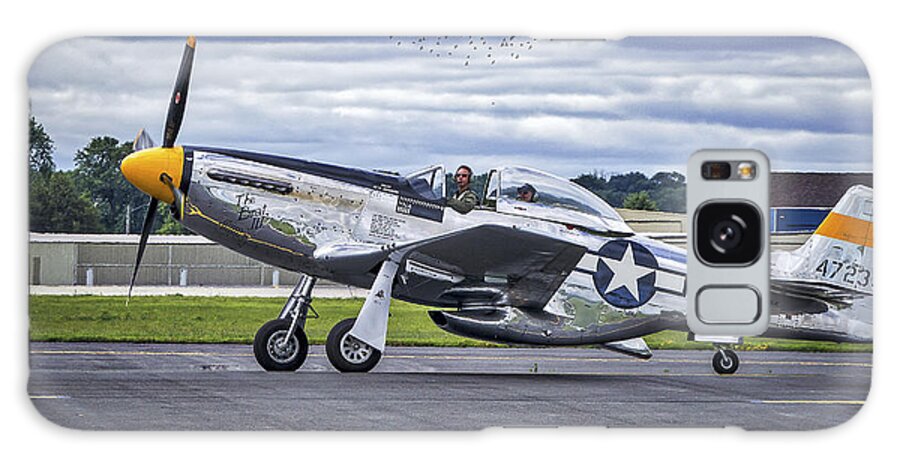 Airport Galaxy Case featuring the photograph Mustang P51 by Steven Ralser