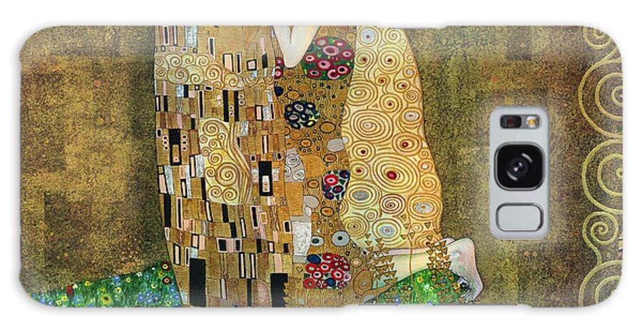 Acrylic Galaxy Case featuring the painting My acrylic painting as an interpretation of the famous artwork of Gustav Klimt The Kiss - Yakubovich by Elena Daniel Yakubovich