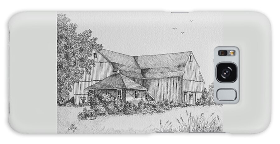 Barn Galaxy Case featuring the drawing My Barn by Gigi Dequanne