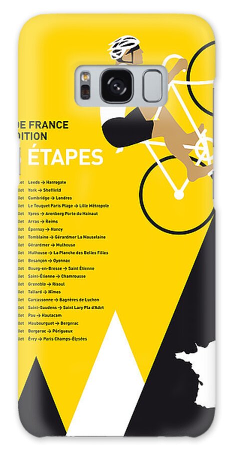 2014 Galaxy Case featuring the digital art My Tour De France Minimal Poster 2014-etapes by Chungkong Art