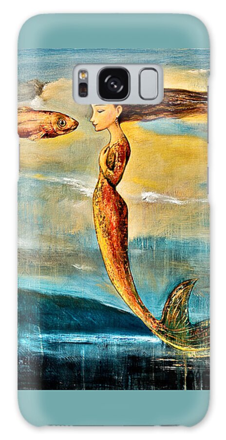 Mermaid Art Galaxy Case featuring the painting Mystic Mermaid III by Shijun Munns