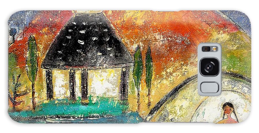 Landscape Galaxy Case featuring the painting Mystical Garden I by Shijun Munns