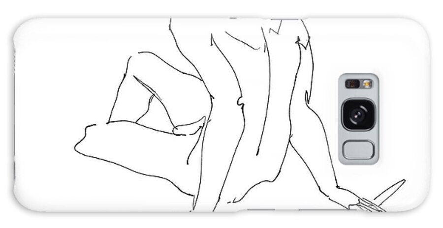 Male Galaxy Case featuring the drawing Naked-Men-Art-15 by Gordon Punt