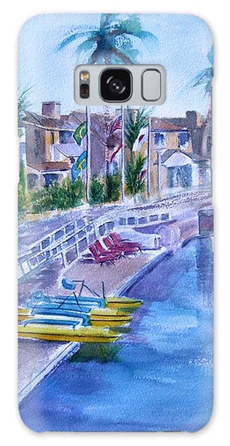 Watercolor Landscape Galaxy Case featuring the painting Naples Fun by Debbie Lewis