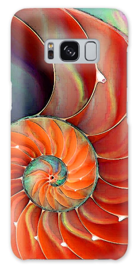 Nautilus Galaxy Case featuring the painting Nautilus Shell - Nature's Perfection by Sharon Cummings