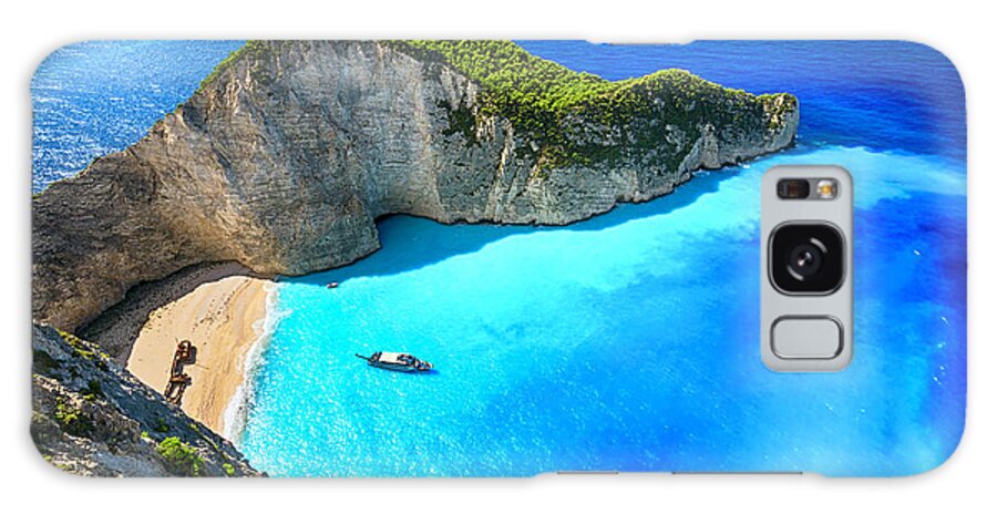 Greece Galaxy Case featuring the photograph Navagio Beach Shipwreck Beach by Rusm