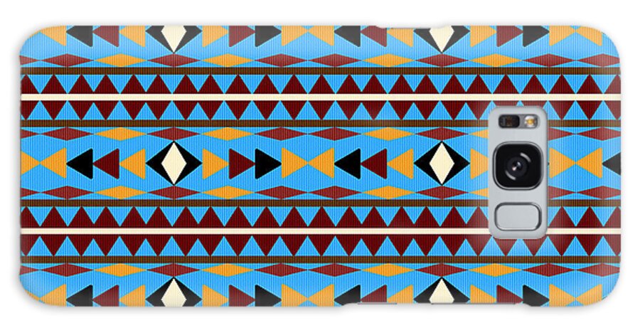 Navajo Galaxy Case featuring the mixed media Navajo Blue Pattern by Christina Rollo