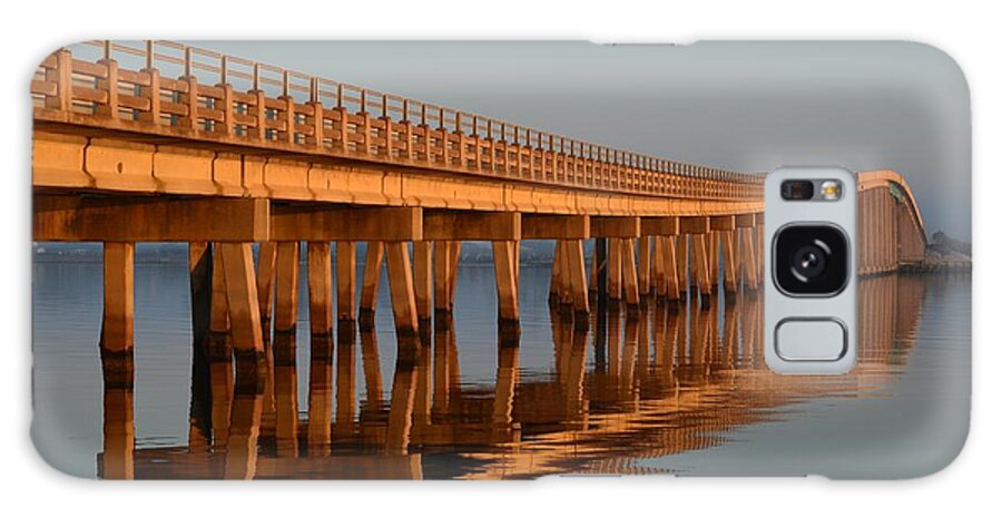 Navarre Galaxy Case featuring the photograph Navarre Beach Bridge Sunrise Reflections by Jeff at JSJ Photography