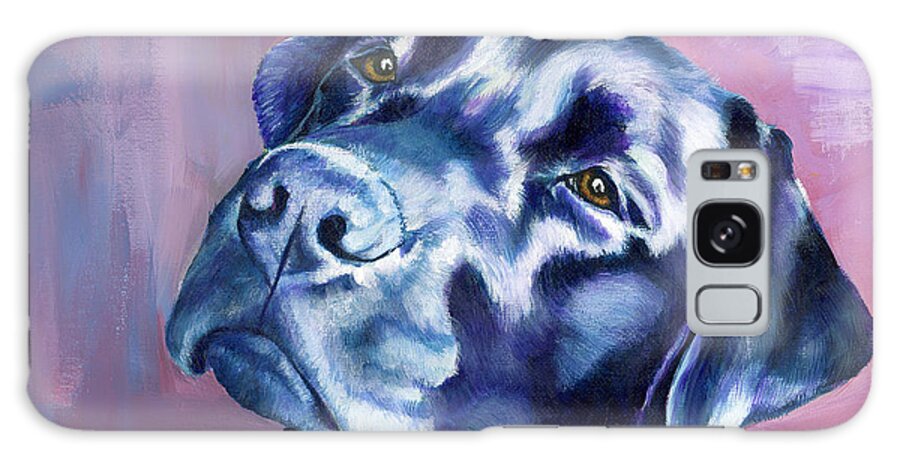 Dog Galaxy S8 Case featuring the painting Need Help With That? Black Lab by Amy Reges