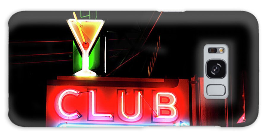 Neon Galaxy Case featuring the photograph Neon Sign CLUB by Melany Sarafis