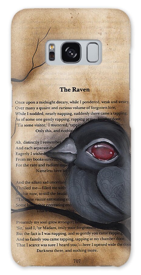 Crow Galaxy S8 Case featuring the painting Nevermore #1 by Abril Andrade