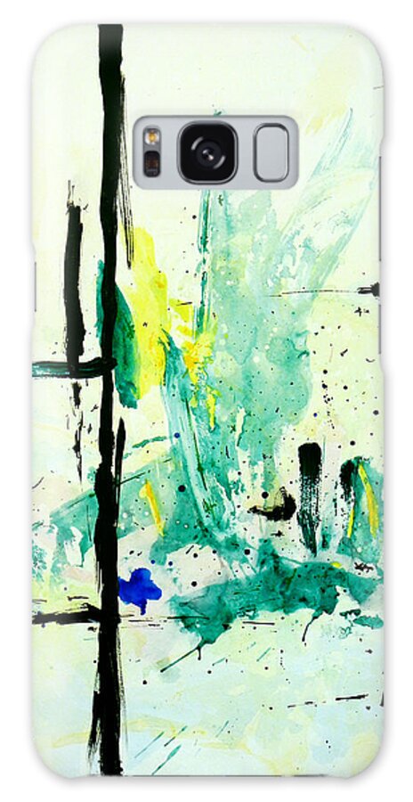Green Galaxy Case featuring the painting New Beginning by Teddy Campagna