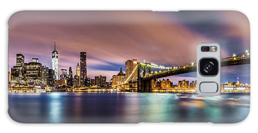 Brooklyn Bridge Galaxy Case featuring the photograph New Dawn over New York by Mihai Andritoiu