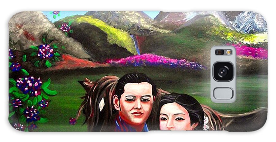 King Wanchuck Galaxy Case featuring the painting New King and Queen of Bhutan by Jayne Kerr 