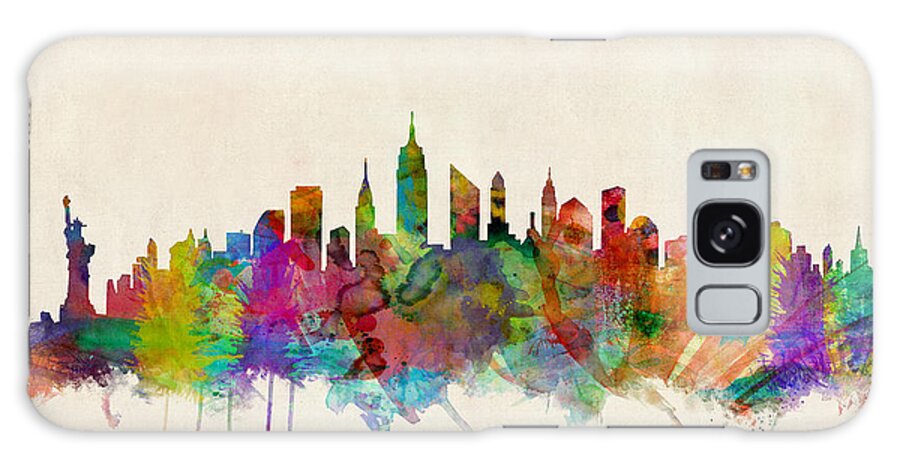 New York Galaxy Case featuring the digital art New York City Skyline by Michael Tompsett