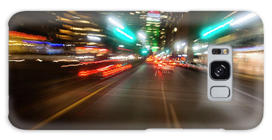 Outdoors Galaxy Case featuring the photograph New York City Streets At Night by Brad Rickerby