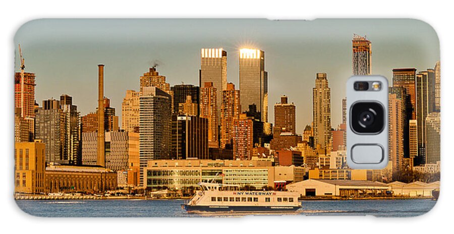 Best New York Skyline Photos Galaxy Case featuring the photograph New York Skyline Sunset by Mitchell R Grosky