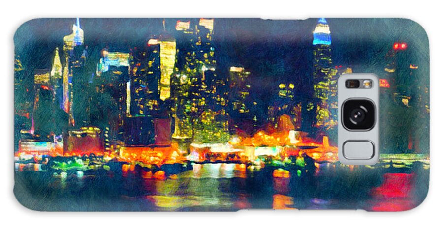 Abstract Galaxy Case featuring the painting New York State Of Mind Abstract Realism by Georgiana Romanovna