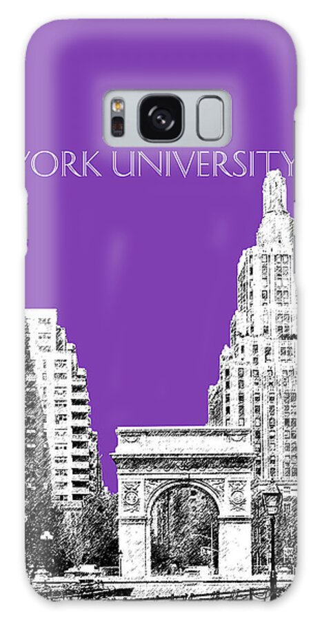 University Galaxy S8 Case featuring the digital art New York University - Washington Square Park - Purple by DB Artist