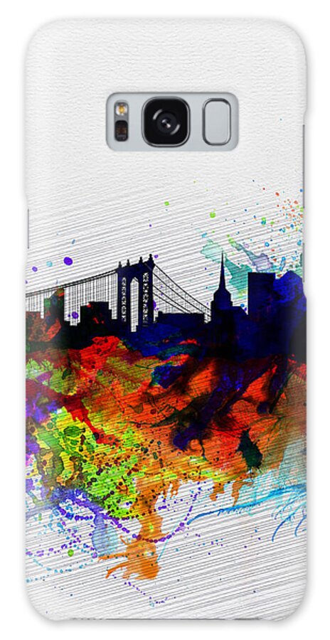 New York Galaxy Case featuring the painting New York Watercolor Skyline 1 by Naxart Studio