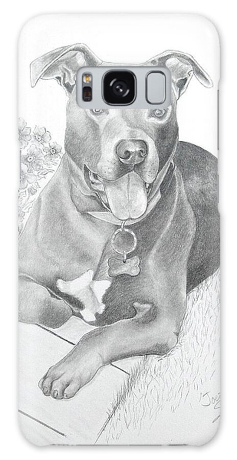 Pet Portrait Galaxy Case featuring the drawing Newman by Joette Snyder