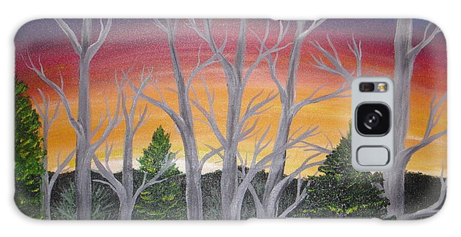 Nature Galaxy Case featuring the painting Nicolin Sunrise by Angie Butler