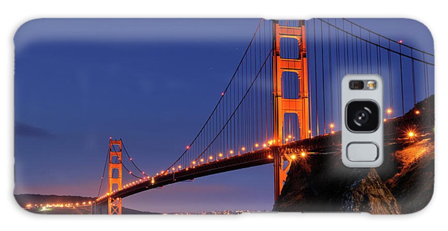 Scenics Galaxy Case featuring the photograph Night Landscape With Golden Gate by Rezus