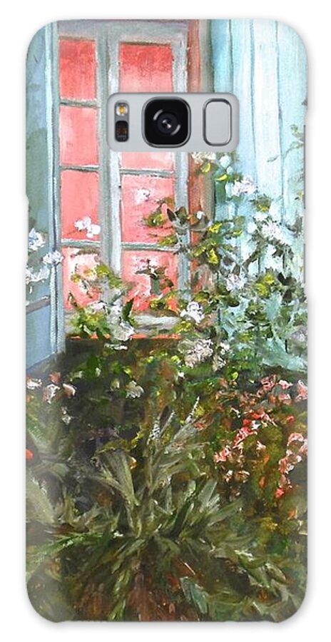 Oil Painting Of Windows Galaxy Case featuring the painting Night Light by Maryann Boysen