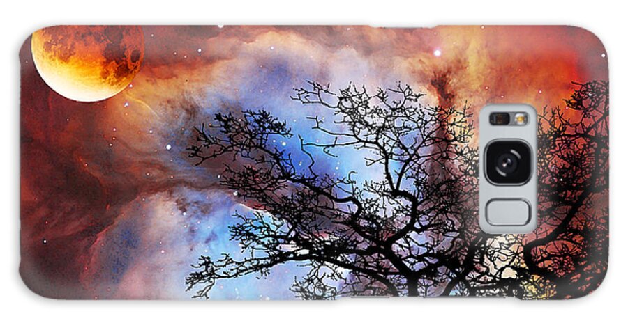 Abstract Galaxy Case featuring the painting Night Sky Landscape Art By Sharon Cummings by Sharon Cummings