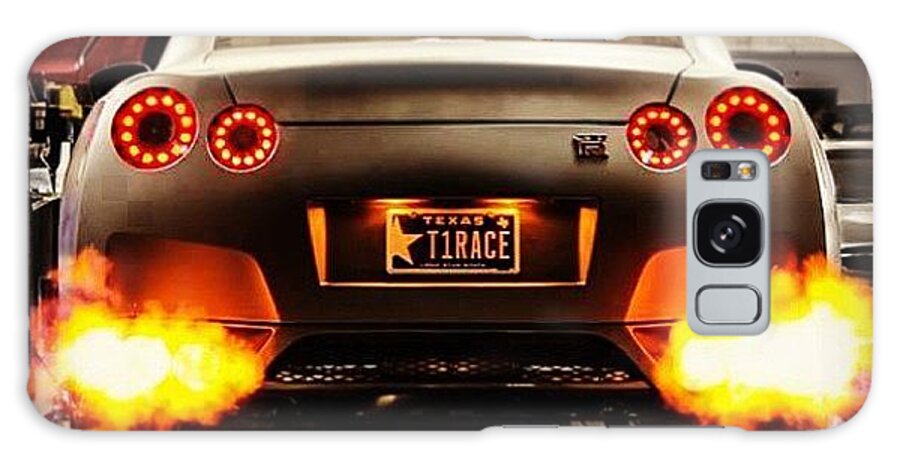 Exotic Galaxy Case featuring the photograph #nissan #gtr #fire #flames #dyno #power by John Lowery-brady