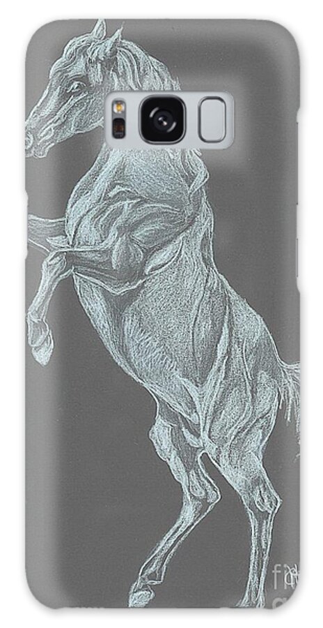 White Horse Galaxy Case featuring the drawing No Name by Carol Wisniewski