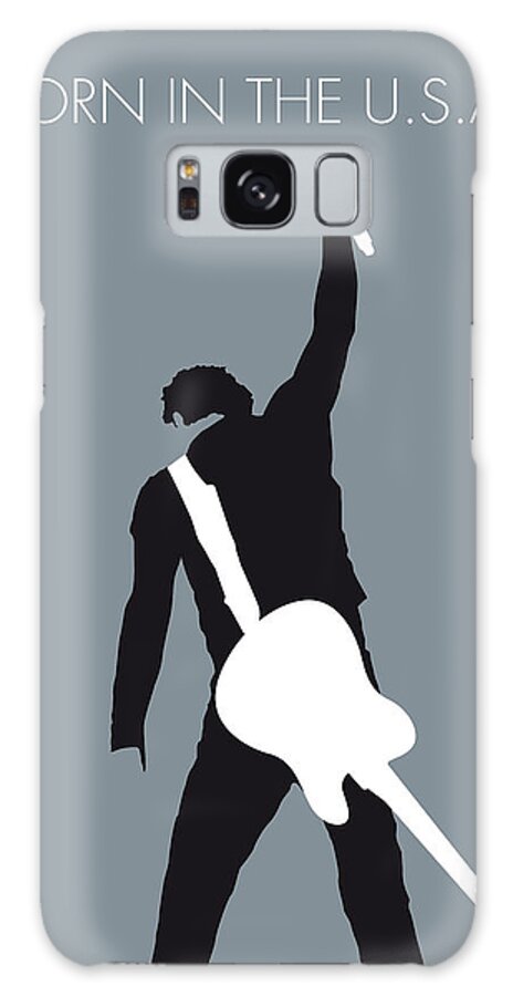 Bruce Galaxy Case featuring the digital art No017 MY Bruce Springsteen Minimal Music poster by Chungkong Art
