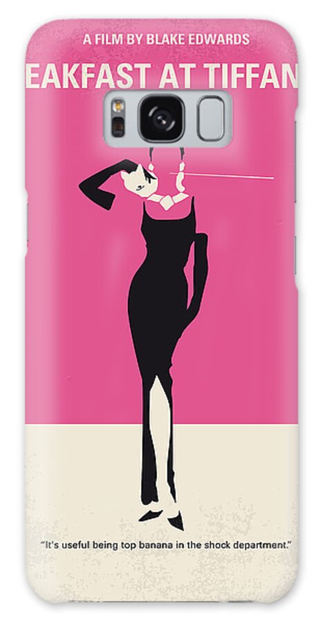 Breakfast At Tiffanys Galaxy Case featuring the digital art No204 My Breakfast at Tiffanys minimal movie poster by Chungkong Art