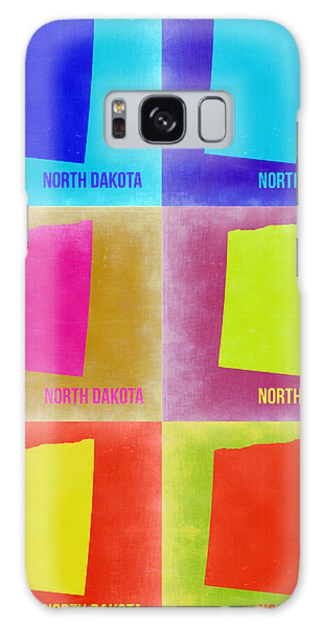 North Dakota Map Galaxy Case featuring the painting North Dakota Pop Art Map 2 by Naxart Studio